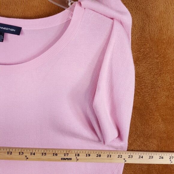 FRENCH CONNECTION Womens Sweater Large Pink Pullover Side Slit Viscose Knit - Picture 5 of 7